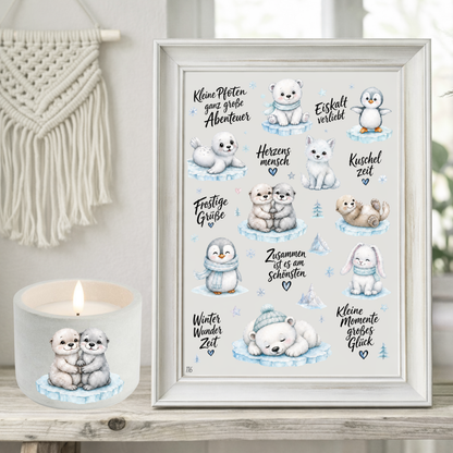 Rub On randlos •Frostige Tiere• •115•