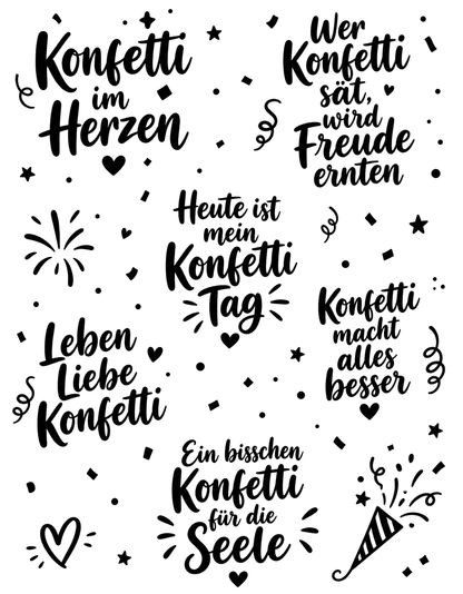 Rub On randlos •Konfetti• A5 Bogen  •088•